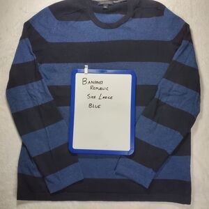 Banana Republic Blue Striped Sweater Size Parge Pre Owned